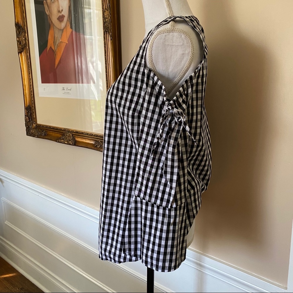 Gingham Cold Shoulder Top - Picture 3 of 5